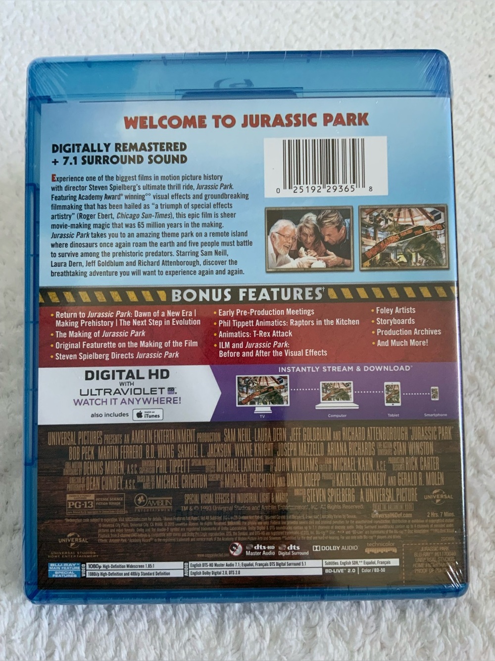 Jurassic Park Blu-ray + Digital HD copy (SEALED) - Picture 2 of 7
